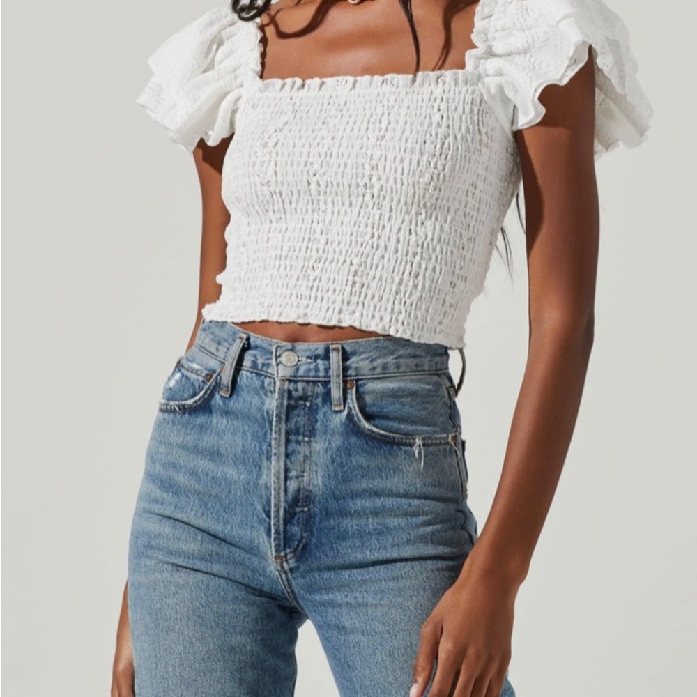 ASTR  Flutter Gauze Top